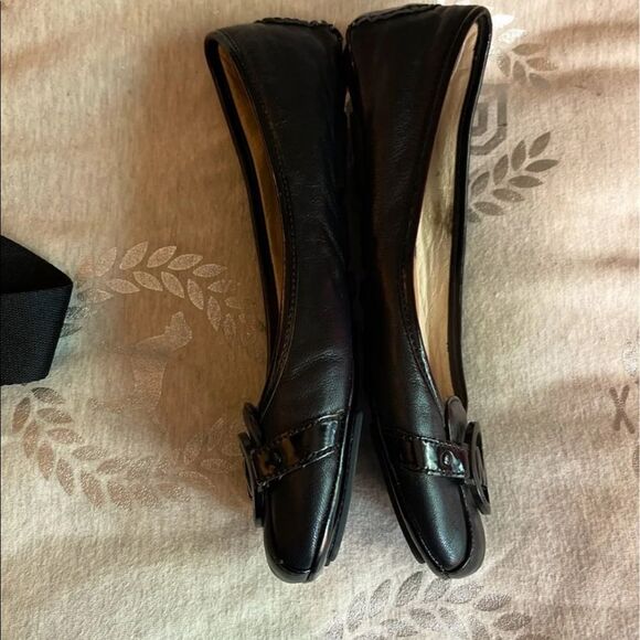 8,5 Michael Kors MK black Fulton ballet shoes flats loafers guc - Picture 2 of 8